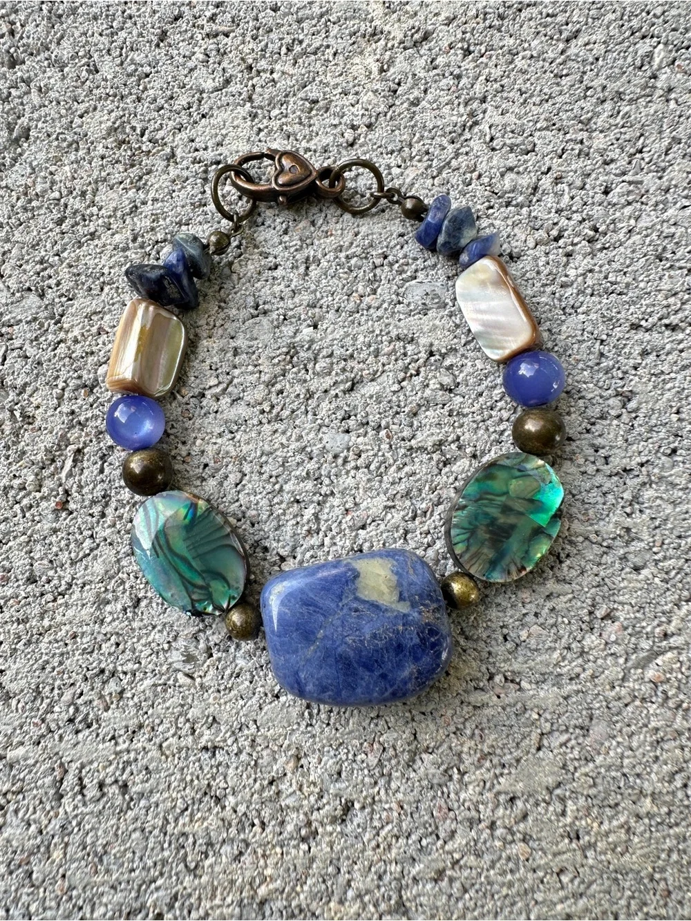 Blue & Teal Gemstone Bead Bracelet